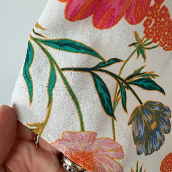 Kate Spade Picnic Perfect Blossom Floral Tie Neck Women's Blouse Top Size Small - Picture 3 of 11